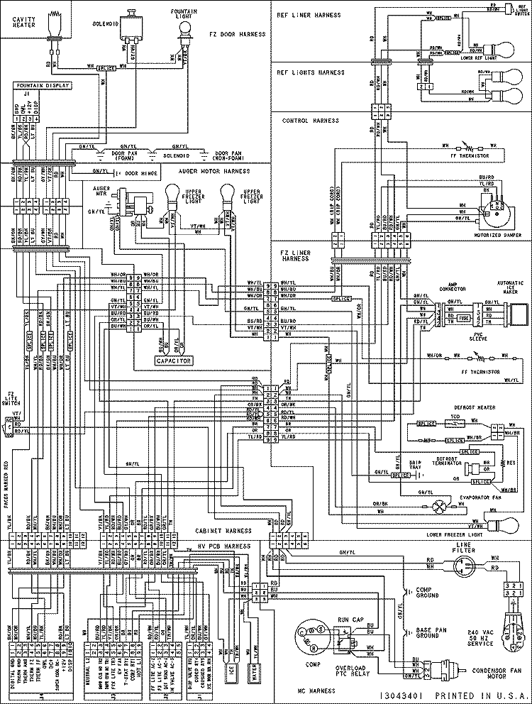 WIRING INFORMATION Diagram and Parts List for AC2228HEKB AC2228HEKx0 Amana Refrigerator