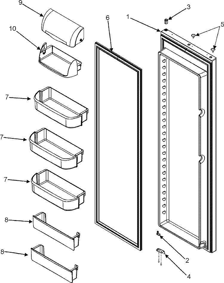 REFRIGERATOR DOOR Diagram and Parts List for GC2223GEKB  Maytag Refrigerator