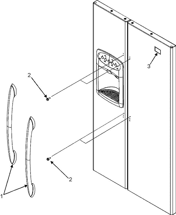 HANDLES Diagram and Parts List for GC2223GEKB  Maytag Refrigerator