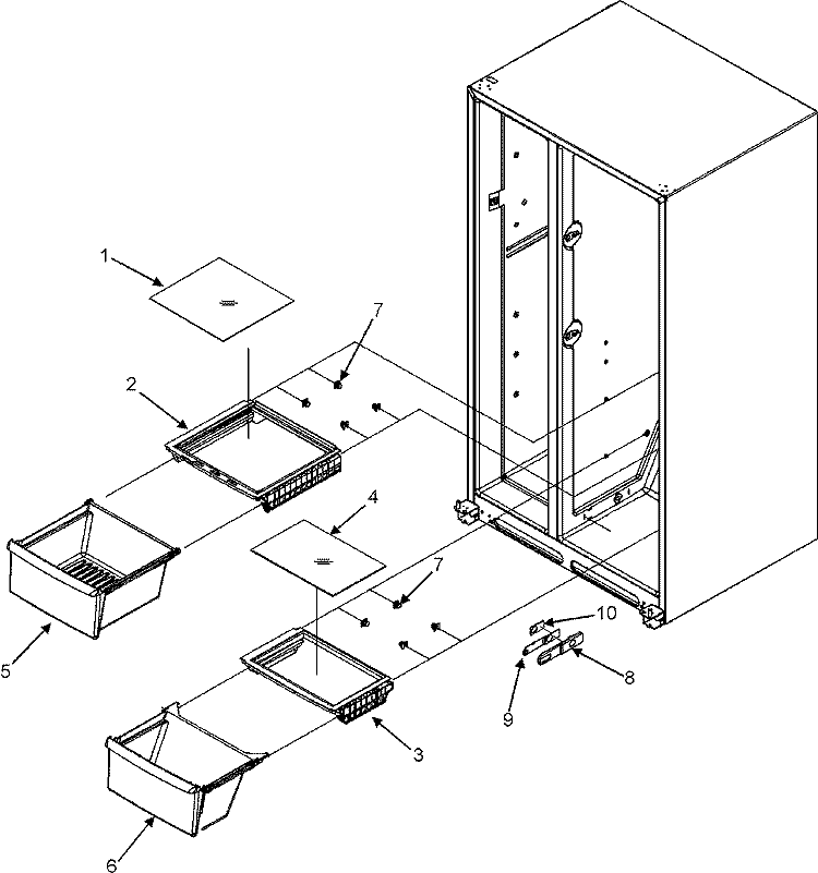 CRISPER ASSEMBLY Diagram and Parts List for GC2223GEKB  Maytag Refrigerator