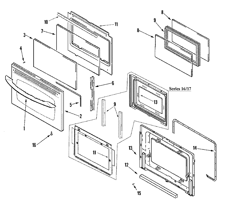 DOOR (LOWER - STL) Diagram and Parts List for MGR6775ADS  Maytag Range