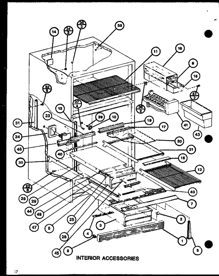 Section 20 Diagram and Parts List for CIC-4-P7621302W  Amana Refrigerator