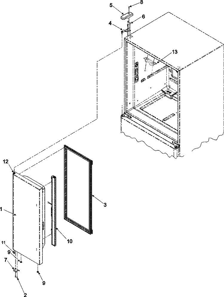 LEFT REFRIGERATOR DOOR Diagram and Parts List for AFF2534FEB  Amana Refrigerator