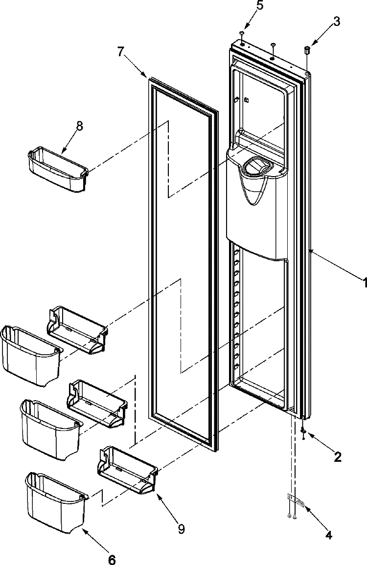 FREEZER DOOR Diagram and Parts List for ACD2234KRS  Amana Refrigerator
