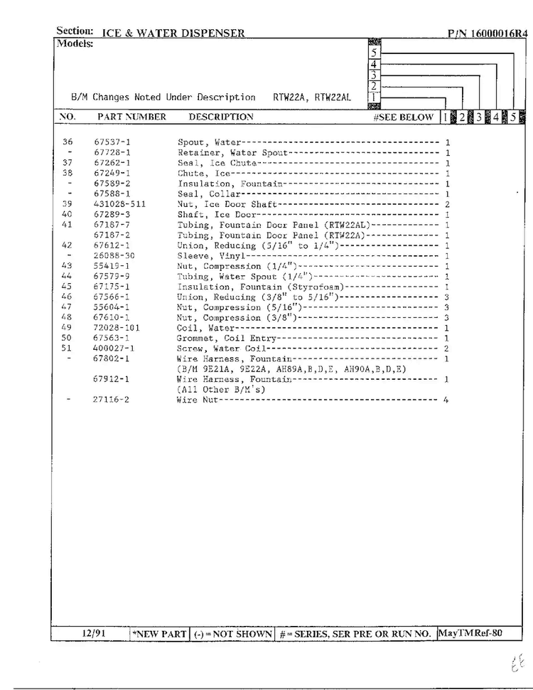 Ice And Water Dispenser Page 3 Diagram and Parts List for 22752  Maytag Refrigerator