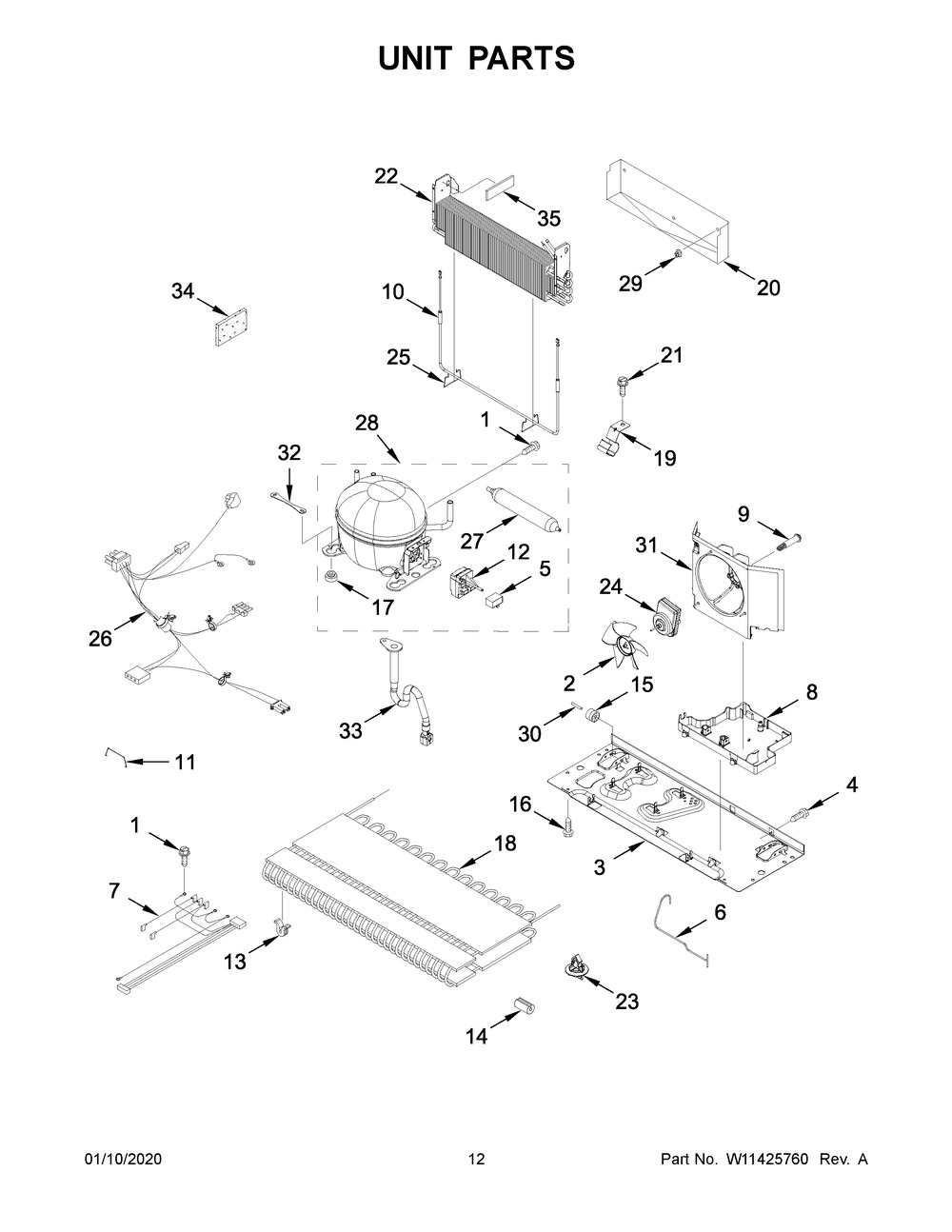 Unit Parts Diagram and Parts List for MFC2062FEZ04  Maytag Refrigerator