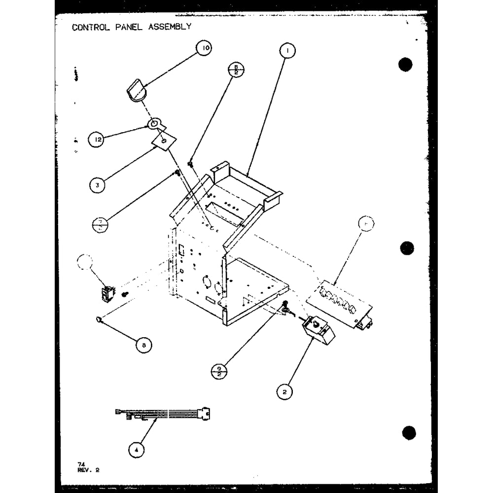 Control Panel Assembly 1 Diagram and Parts List for PTC12400EC P9872415R Amana Air Conditioner