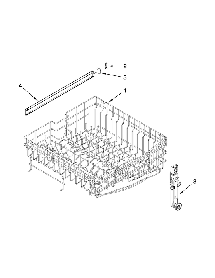 Upper Rack And Track Parts Diagram and Parts List for MDC4809PAW1  Maytag Dishwasher