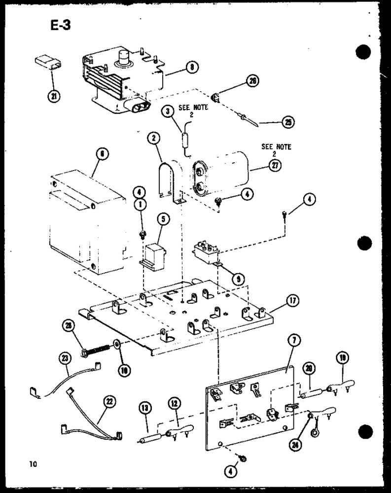 Resistor/Capacitor Diagram and Parts List for RR-7B P74364-5M Amana Microwave