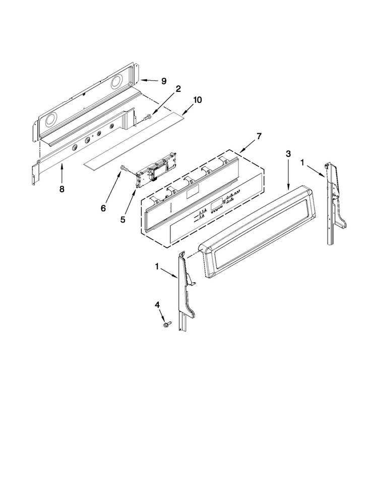 Control Panel Parts Diagram and Parts List for MGT8775XB00  Maytag Range