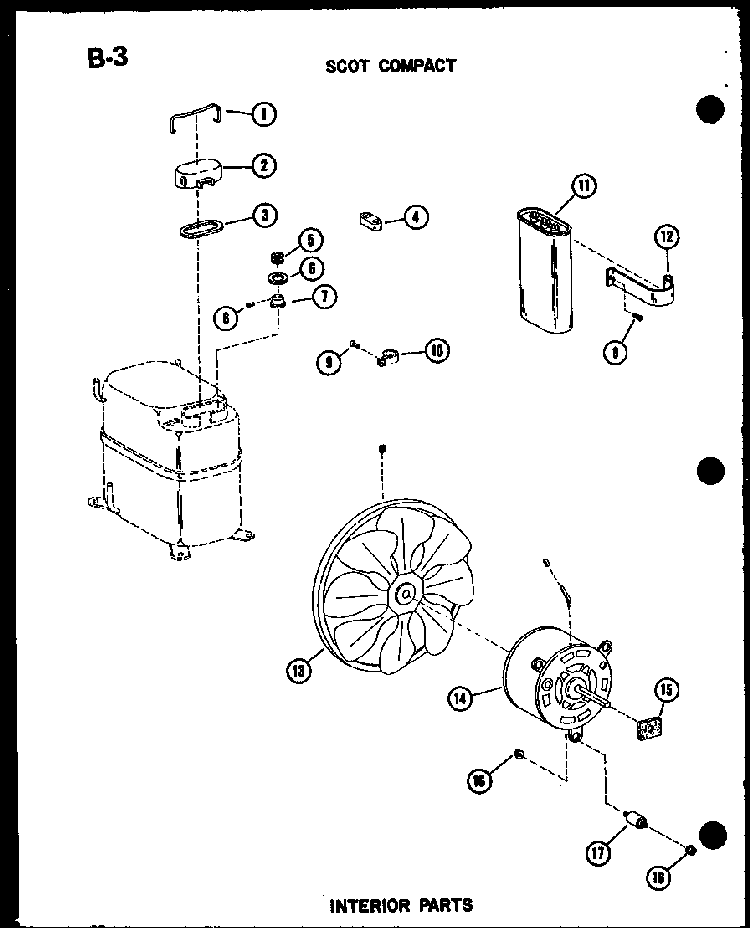Interior Parts Diagram and Parts List for ES9-2MS P54974-46R Amana Air Conditioner