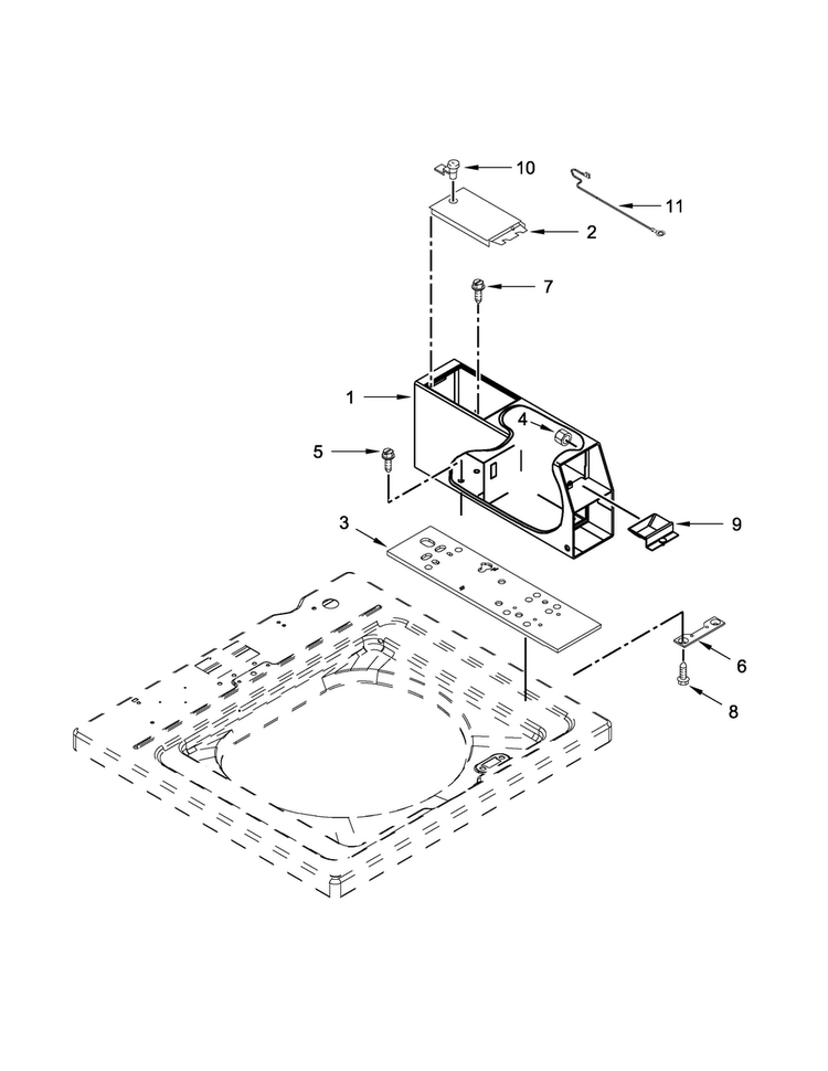 Meter Case Parts Diagram and Parts List for MVW18CSAGW0  Maytag Washer