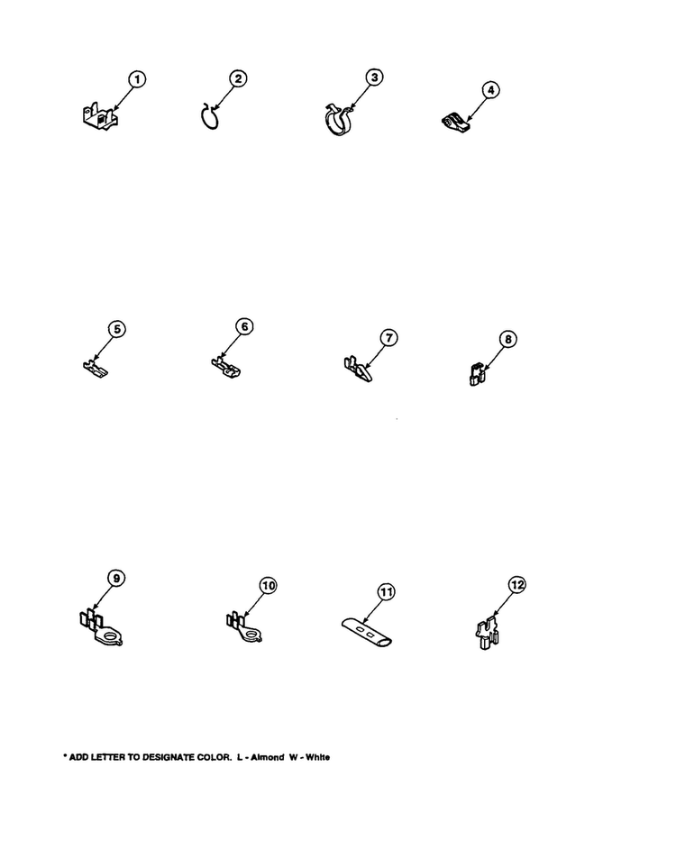 Terminals Diagram and Parts List for LW6123LM-PLW6123LMB  Amana Washer