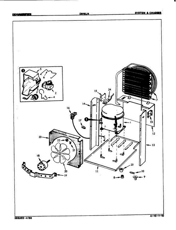 02 - System & Chassis Diagram and Parts List for DH15J4 9F03A Maytag Dehumidifier