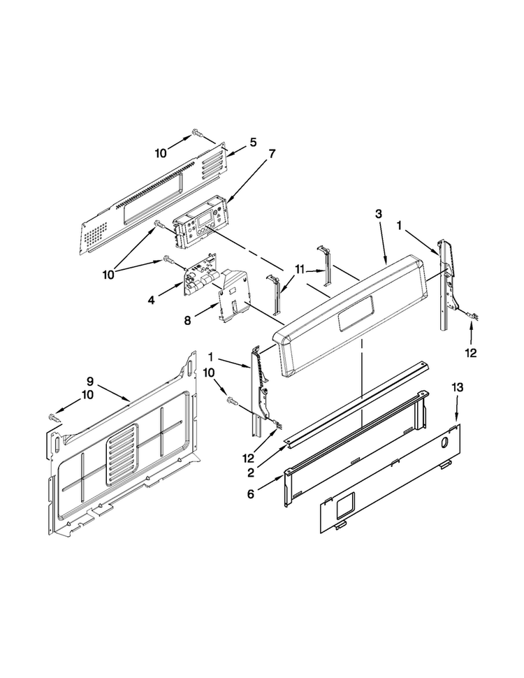Control Panel Parts Diagram and Parts List for MGR7685AS1  Maytag Range
