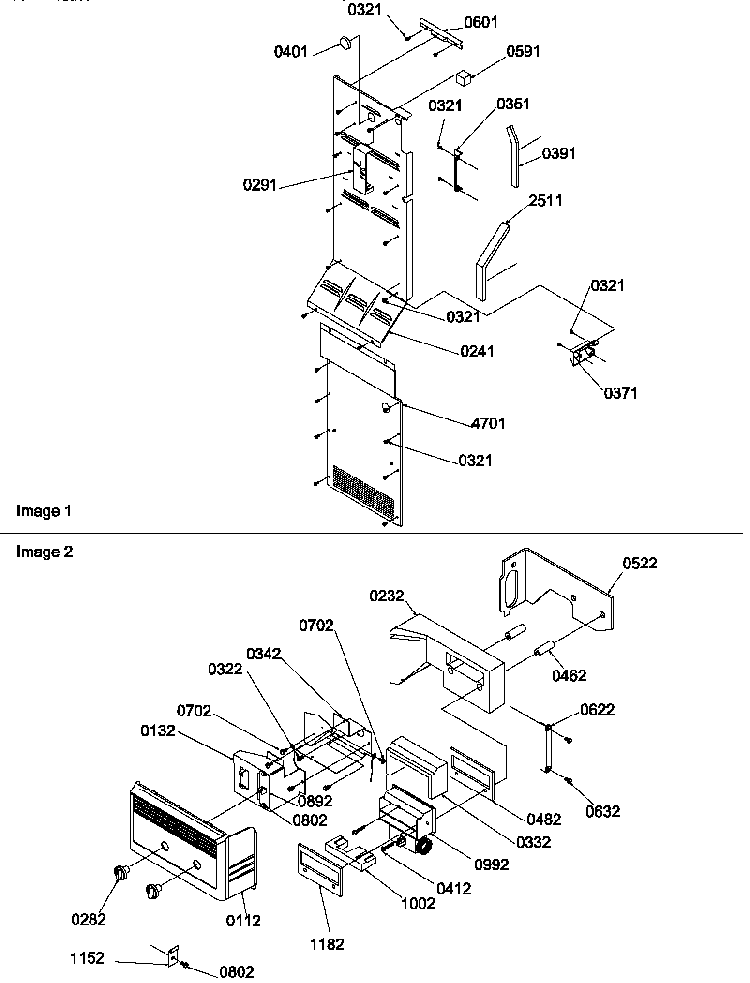 Control Assy Diagram and Parts List for SM22TBW-P1190212WW  Amana Refrigerator