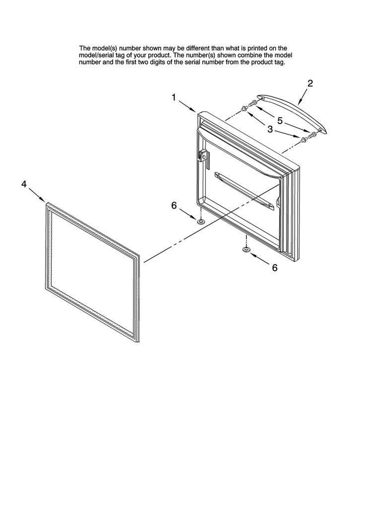 Freezer Door Parts Diagram and Parts List for ABR1922FES12  Amana Refrigerator