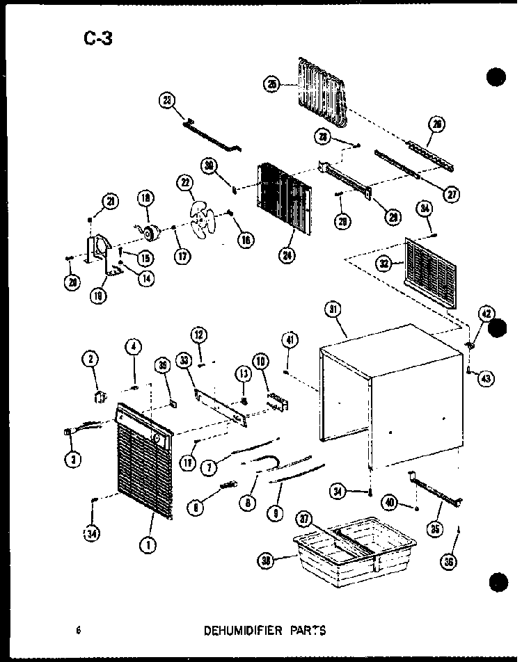 Demudifier Parts Diagram and Parts List for DH14-2K P54341-13R Amana Dehumidifier