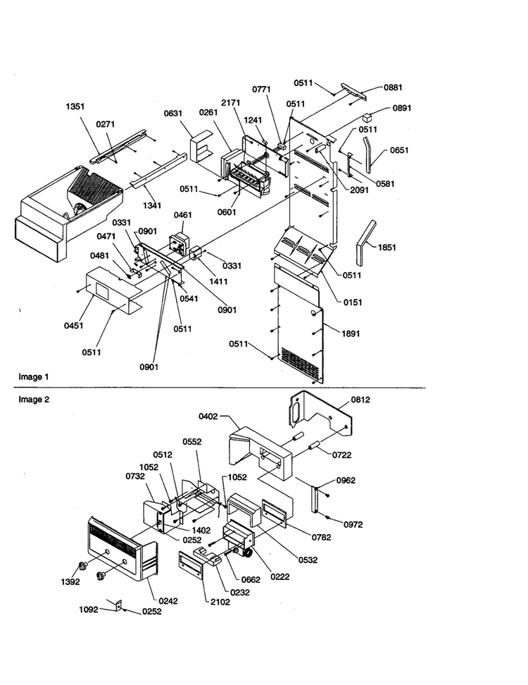 Icemaker/control Assy Diagram and Parts List for SGD26VW-P1315208WW  Amana Refrigerator
