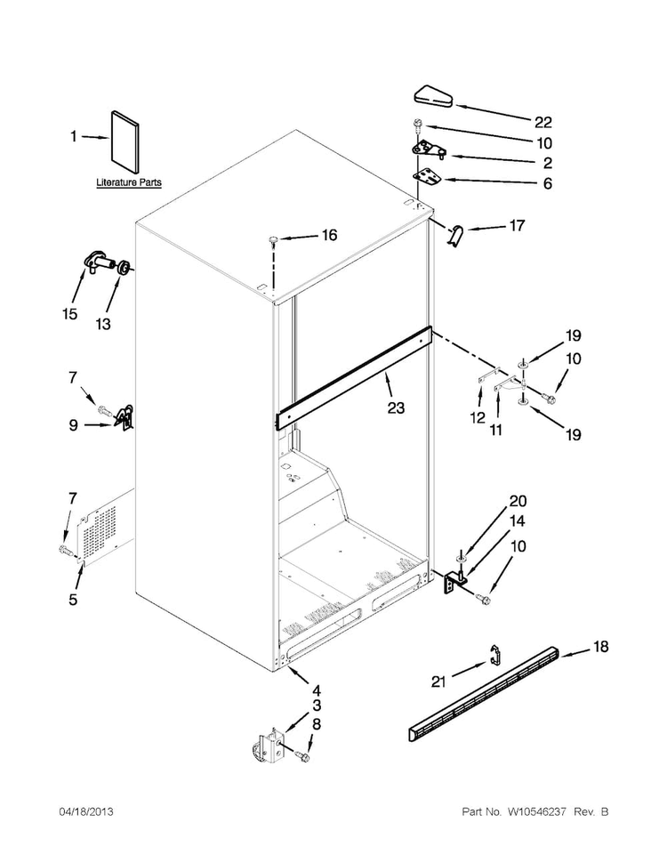 Cabinet Parts Diagram and Parts List for M1TXEGMYB01  Maytag Refrigerator