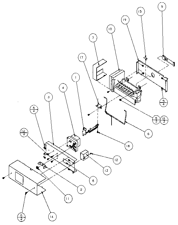 Ice Maker Diagram and Parts List for 36761-P1135802W  Amana Refrigerator