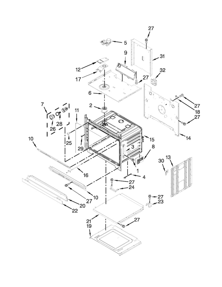 Oven Parts Diagram and Parts List for MEW9530DS00  Maytag Wall Oven