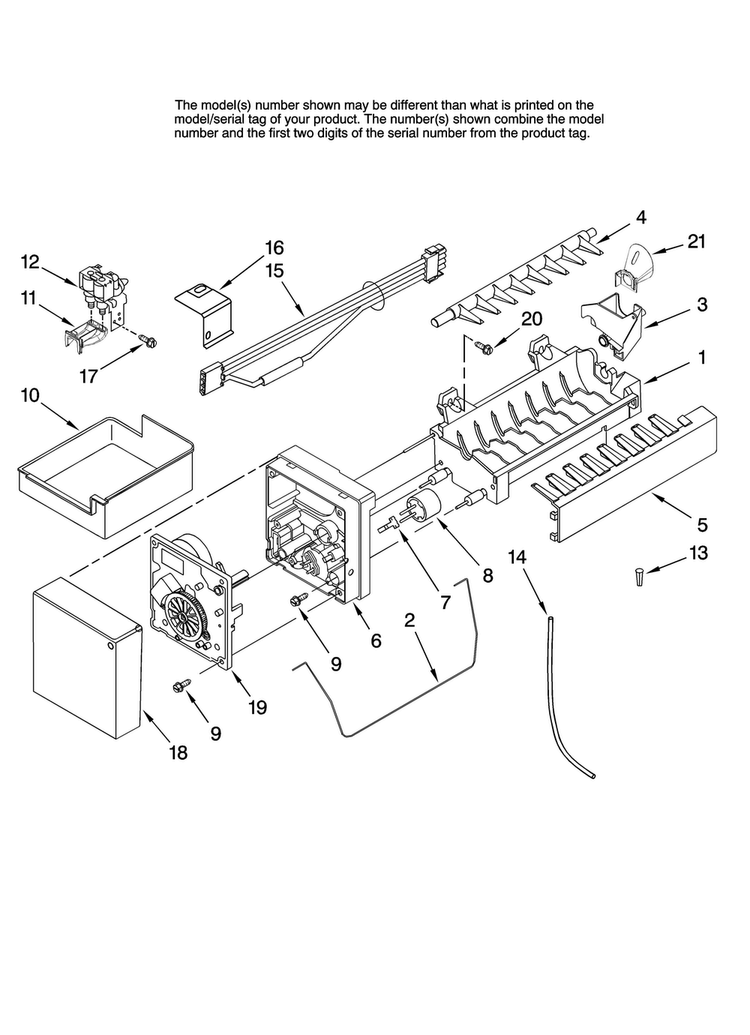 Icemaker Parts, Optional Parts Diagram and Parts List for ABB1922FED10  Amana Refrigerator