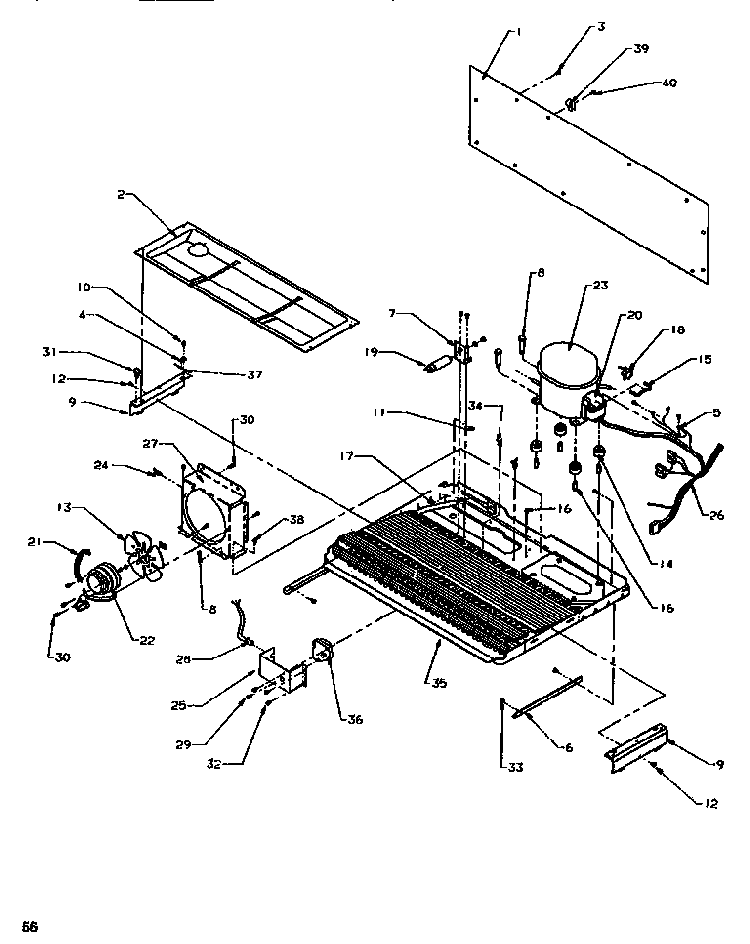 Machine Compartment Diagram and Parts List for SSD522SW-P1184702WW  Amana Refrigerator
