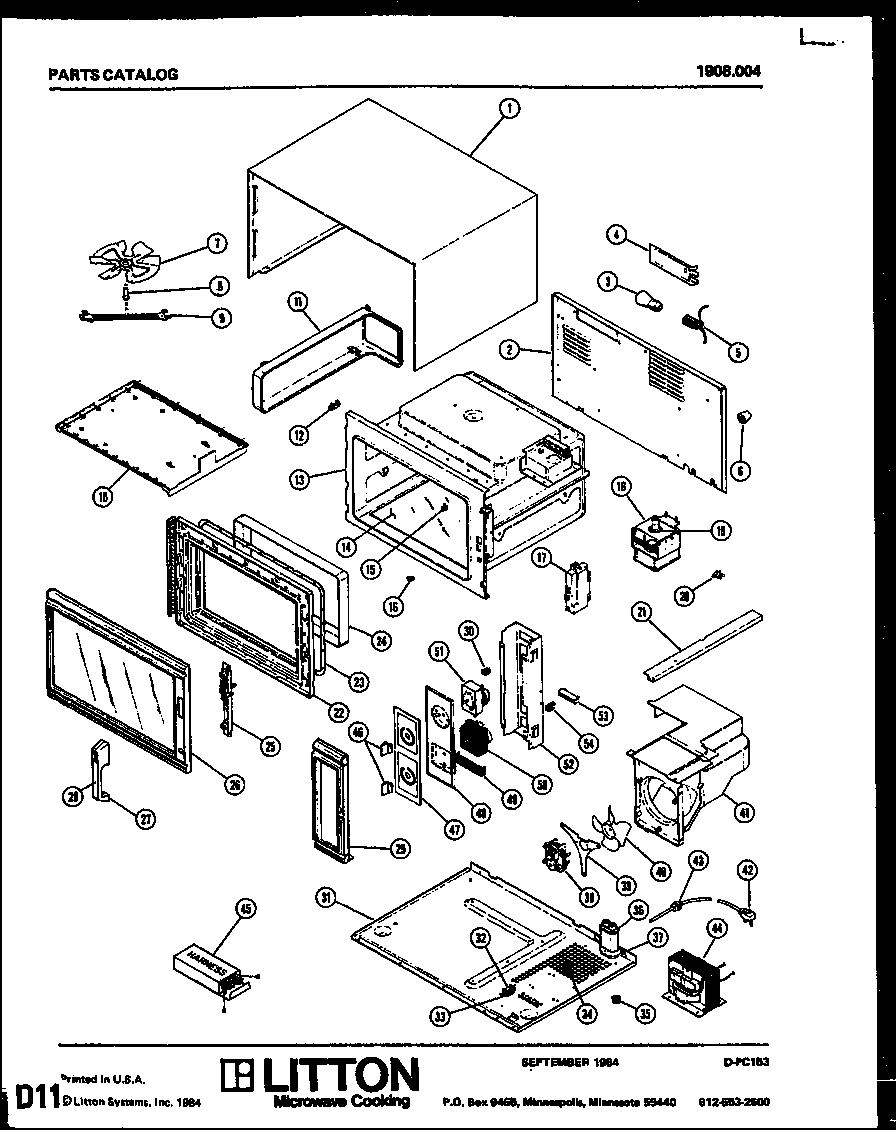 01 - Page 2 Diagram and Parts List for 1908004  Maytag Microwave