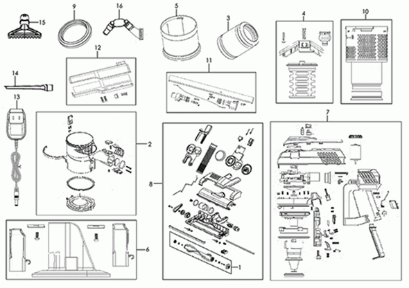 Diagram Diagram and Parts List for BH52212  Hoover Upright Vacuum