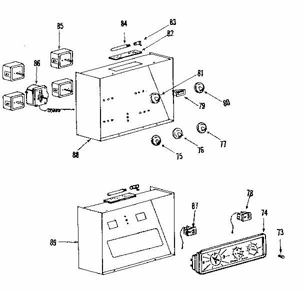 Control Panel Section Diagram and Parts List for 1436606800  Kenmore Range