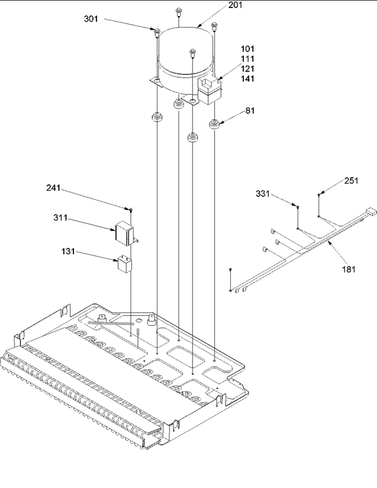 Compressor Parts Diagram and Parts List for TX21VC-P1315905WC  Amana Refrigerator