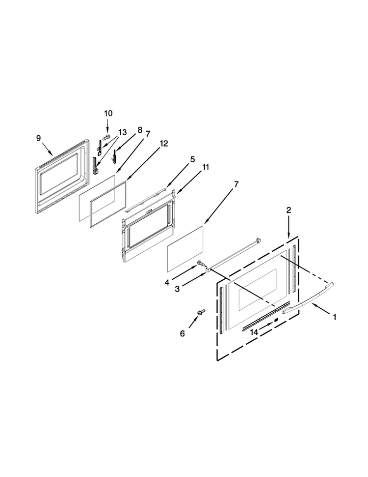 Lower Door Parts Diagram and Parts List for MGT8885XS04  Maytag Range