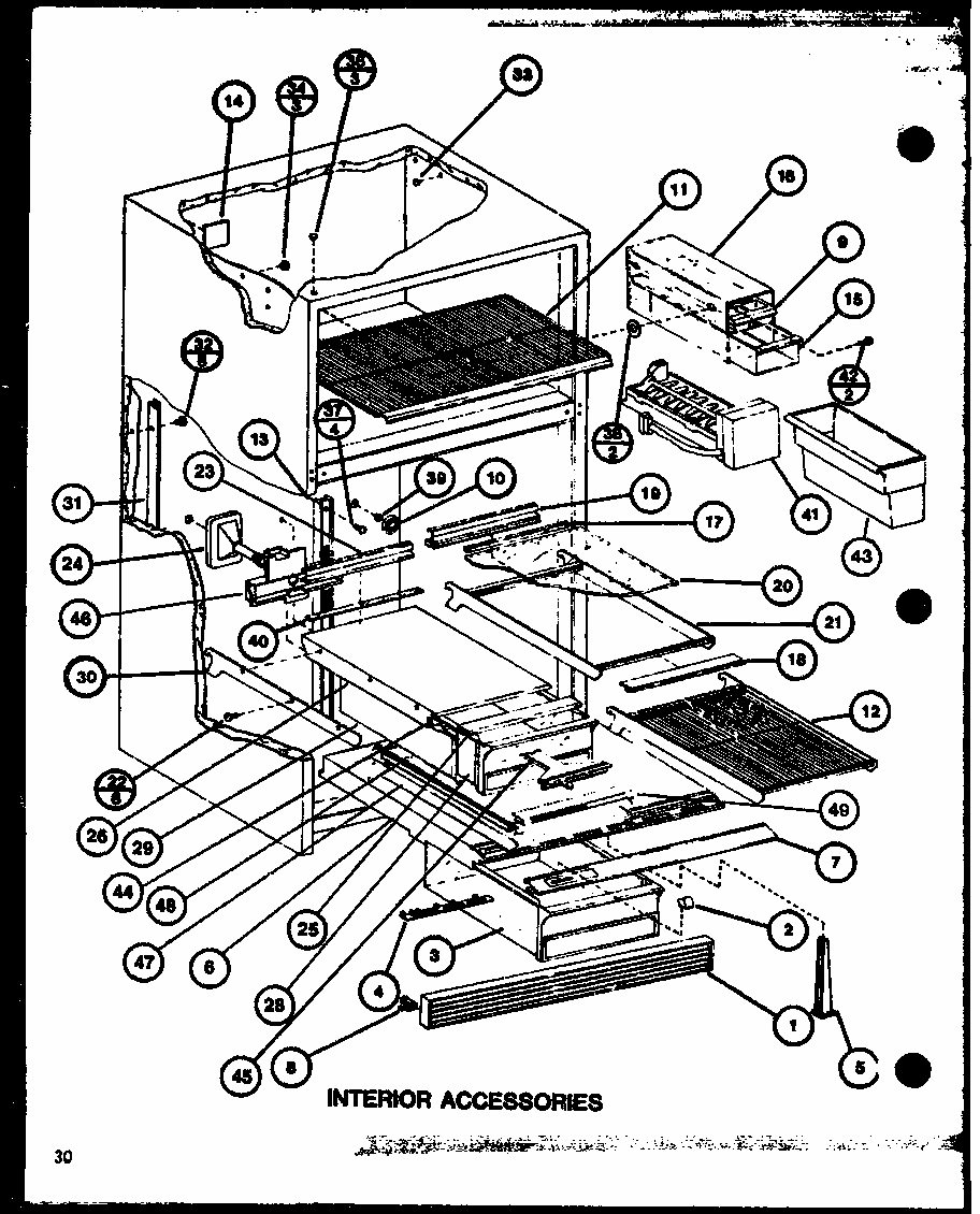Interior Accessories (tr18j/p7739004w) (tc18j/p7739005w) Diagram and Parts List for TM20J-P7739008W  Amana Refrigerator
