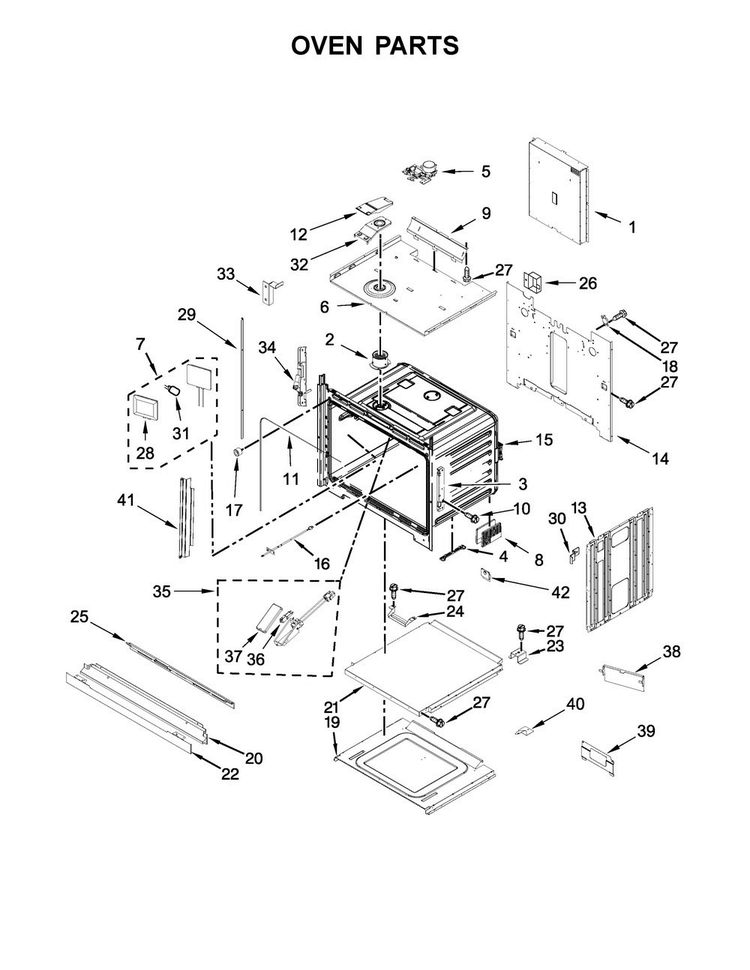 Oven Parts Diagram and Parts List for JJW3430DP02  Jenn-Air Wall Oven