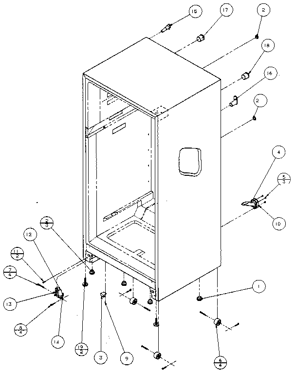 Cabinet Parts Diagram and Parts List for 85178-P1117103W  Amana Refrigerator