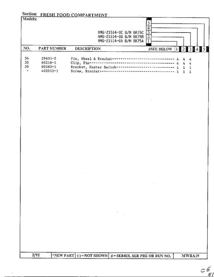 Fresh Food Compartment Page 3 Diagram and Parts List for 21514-0A  Admiral Refrigerator