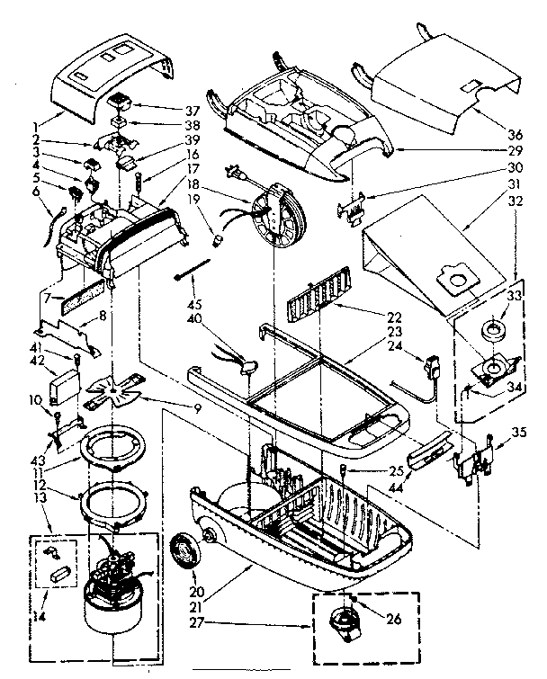 Vacuum Cleaner Parts Diagram and Parts List for 1162498183  Kenmore Canister Vacuum