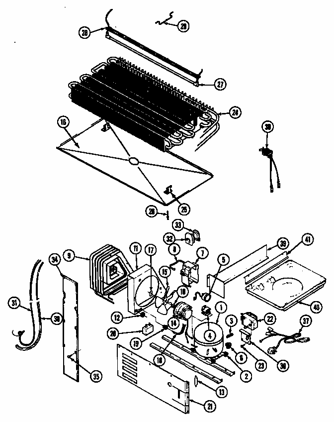 Unit Compartment & System (rtd2100cab/dh76a) (rtd2100cae/dh72a) (rtd2100cae/dh80a) (rtd2100cal/dh74a) (rtd2100caw/dh71a) Diagram and Parts List for RTD2100CAL DH72A Maytag Refrigerator