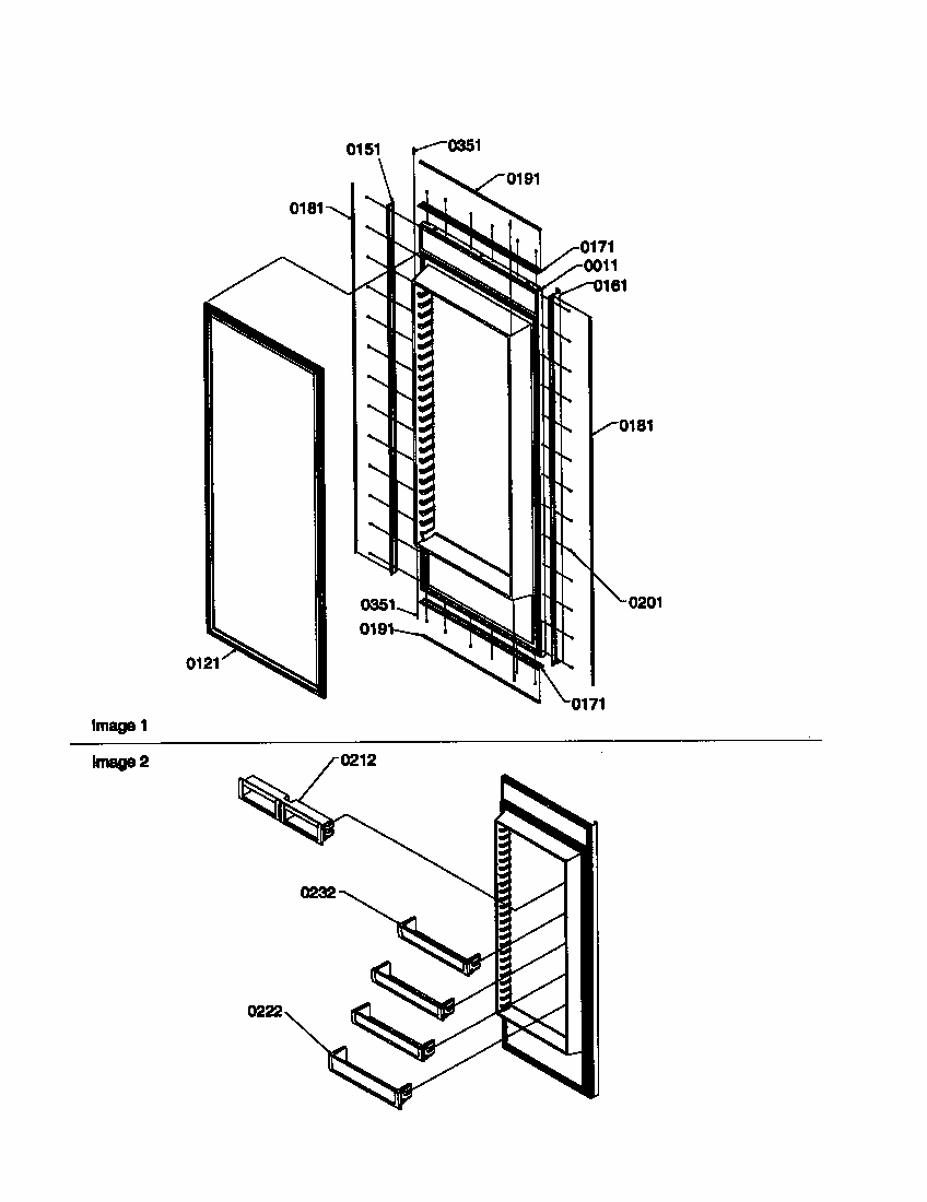 Ref Door Assy Diagram and Parts List for S148DA01-P1305602W  Amana Refrigerator