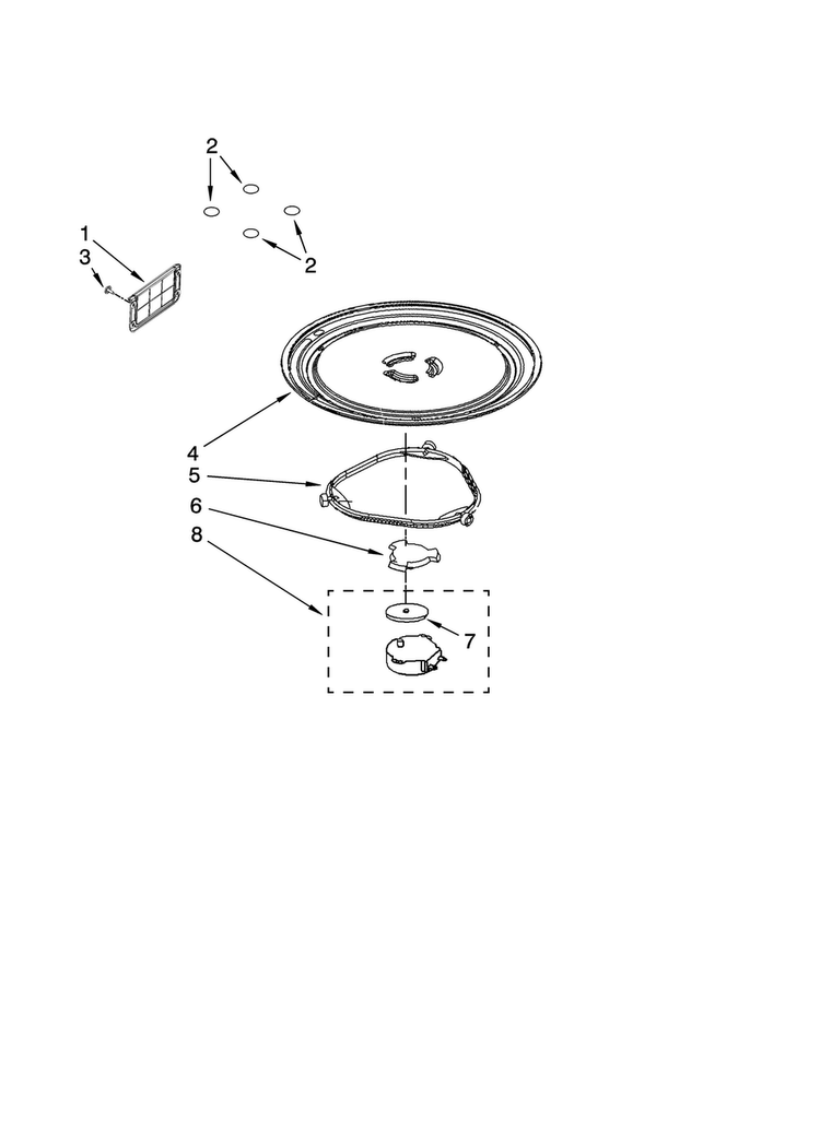 Turntable Parts Diagram and Parts List for AMV1160VAW0  Amana Microwave