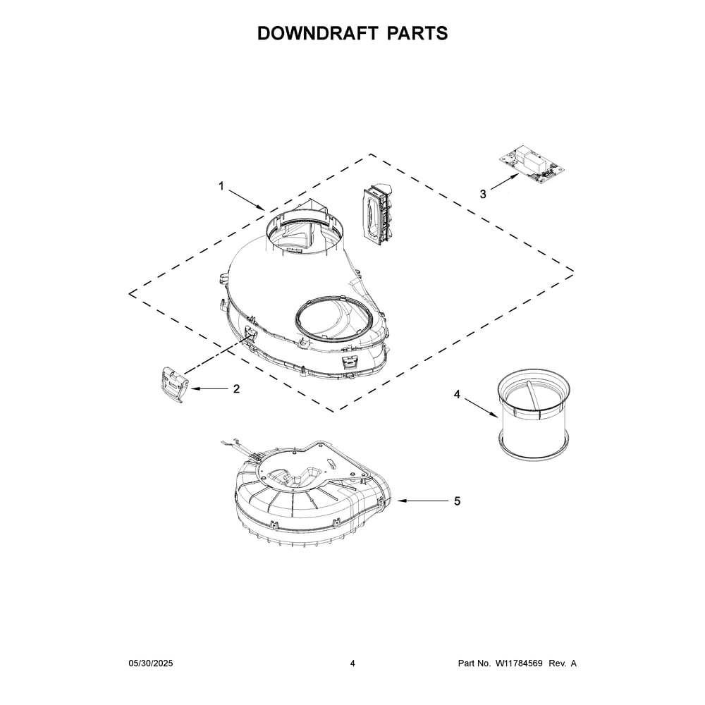 Downdraft Parts Diagram and Parts List for JIDT836SBL00  Jenn-Air Cooktop