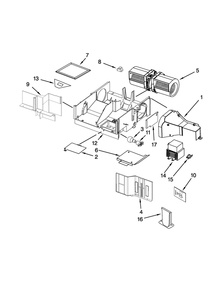 Air Flow Parts Diagram and Parts List for MMV1164WS6  Maytag Microwave