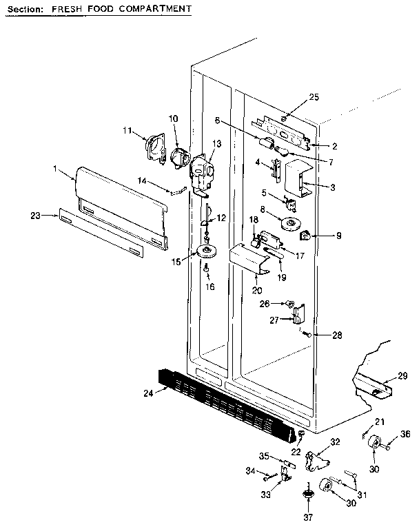 Refrigerator Liner Diagram and Parts List for JRSD246B MCQ82A Jenn-Air Refrigerator