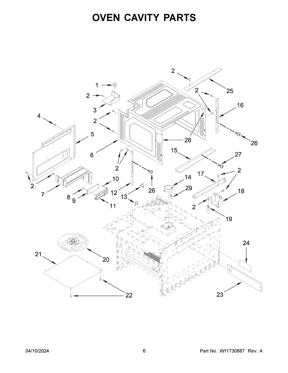 Oven Cavity Parts Diagram and Parts List for JMDFS30HM02  Jenn-Air Microwave