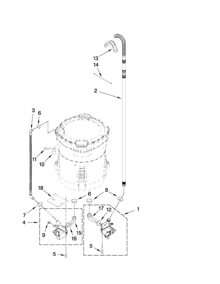 Pump Parts Diagram and Parts List for MVWB850WQ2  Maytag Washer