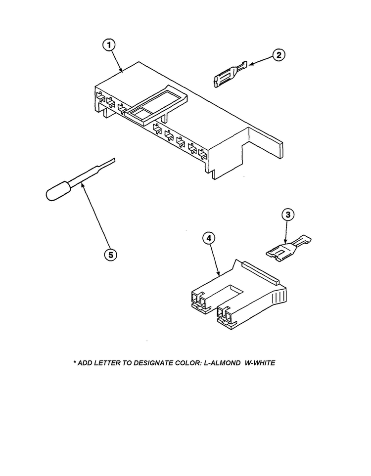 Motor Connection Blocks/terminals Diagram and Parts List for LW6153LB-PLW6153LBA  Amana Washer