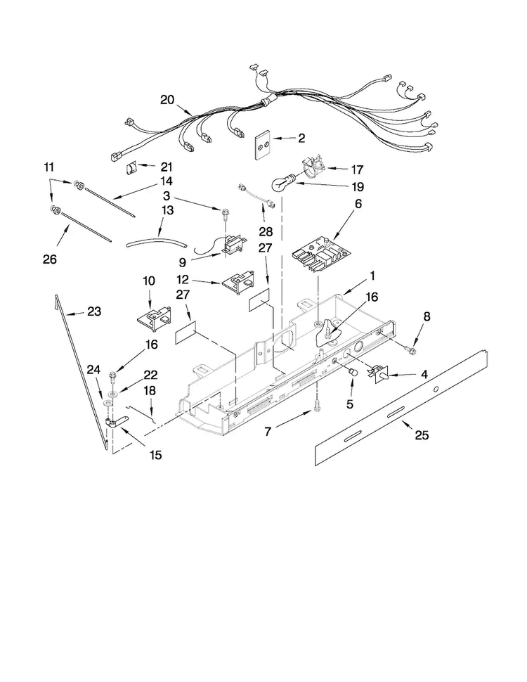Control Parts Diagram and Parts List for MSF22C2EXB00  Maytag Refrigerator
