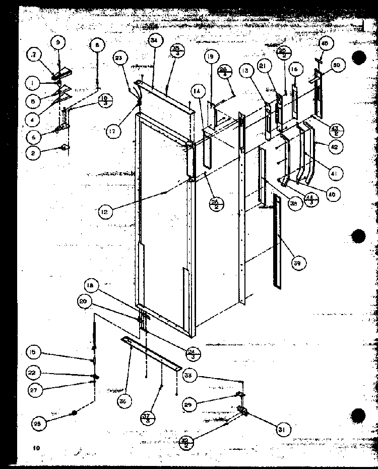 Refrigerator Door Hinge Diagram and Parts List for SZDE27MPL-P1124403WL  Amana Refrigerator