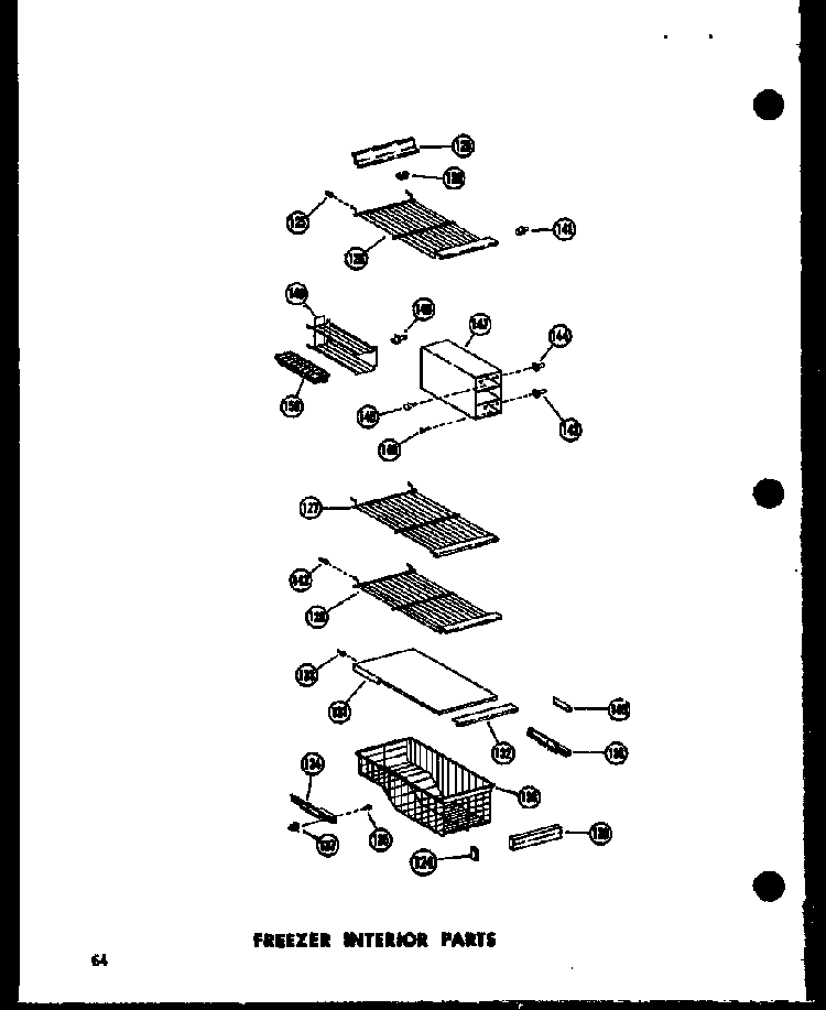 Freezer Interior Parts Diagram and Parts List for SRN22N-C-P60230-64WC  Amana Refrigerator
